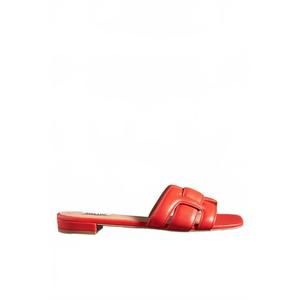 NEW BIBI LOU women's holly flat sandals in red